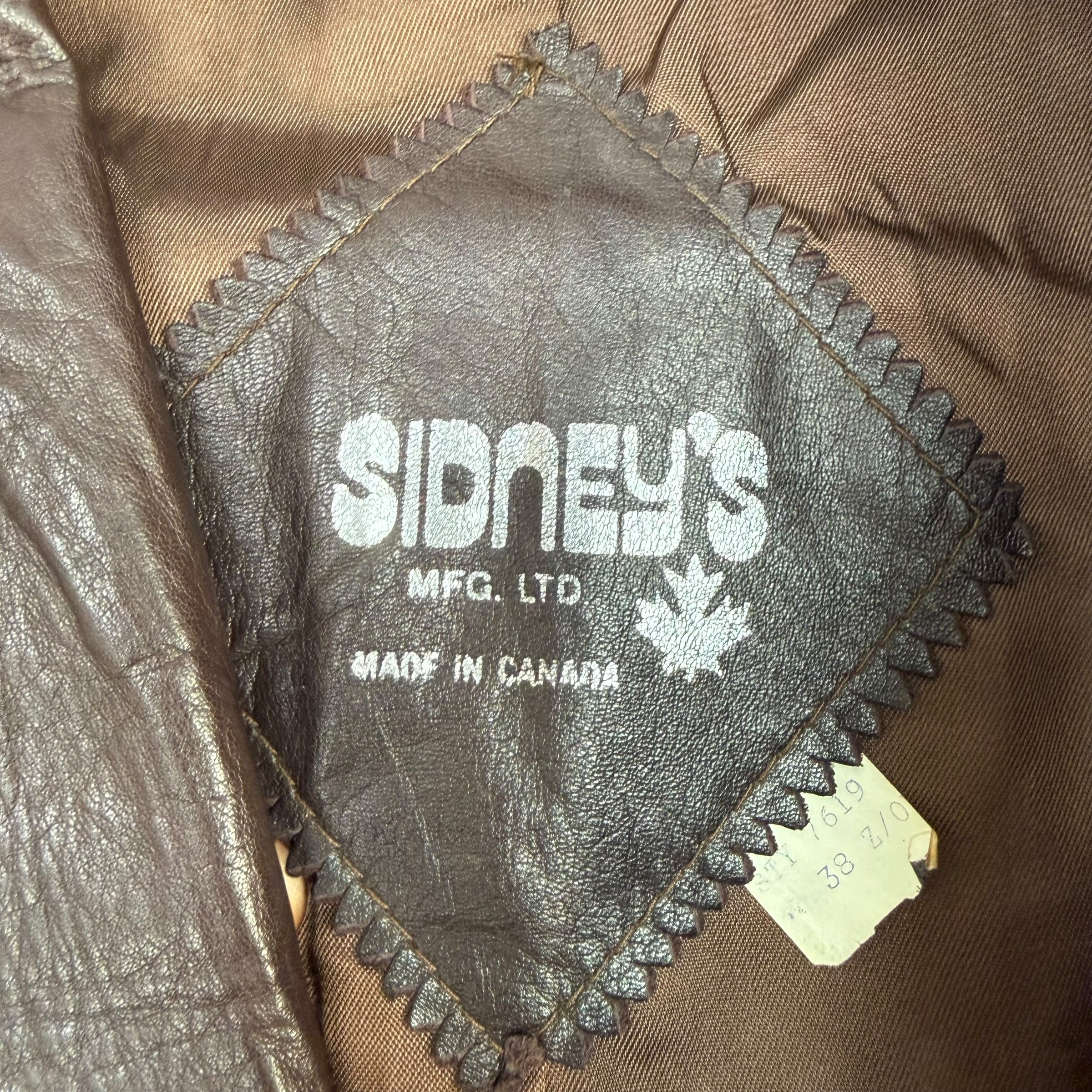 (W) Vintage Sidney Leather Trench Coat Brown