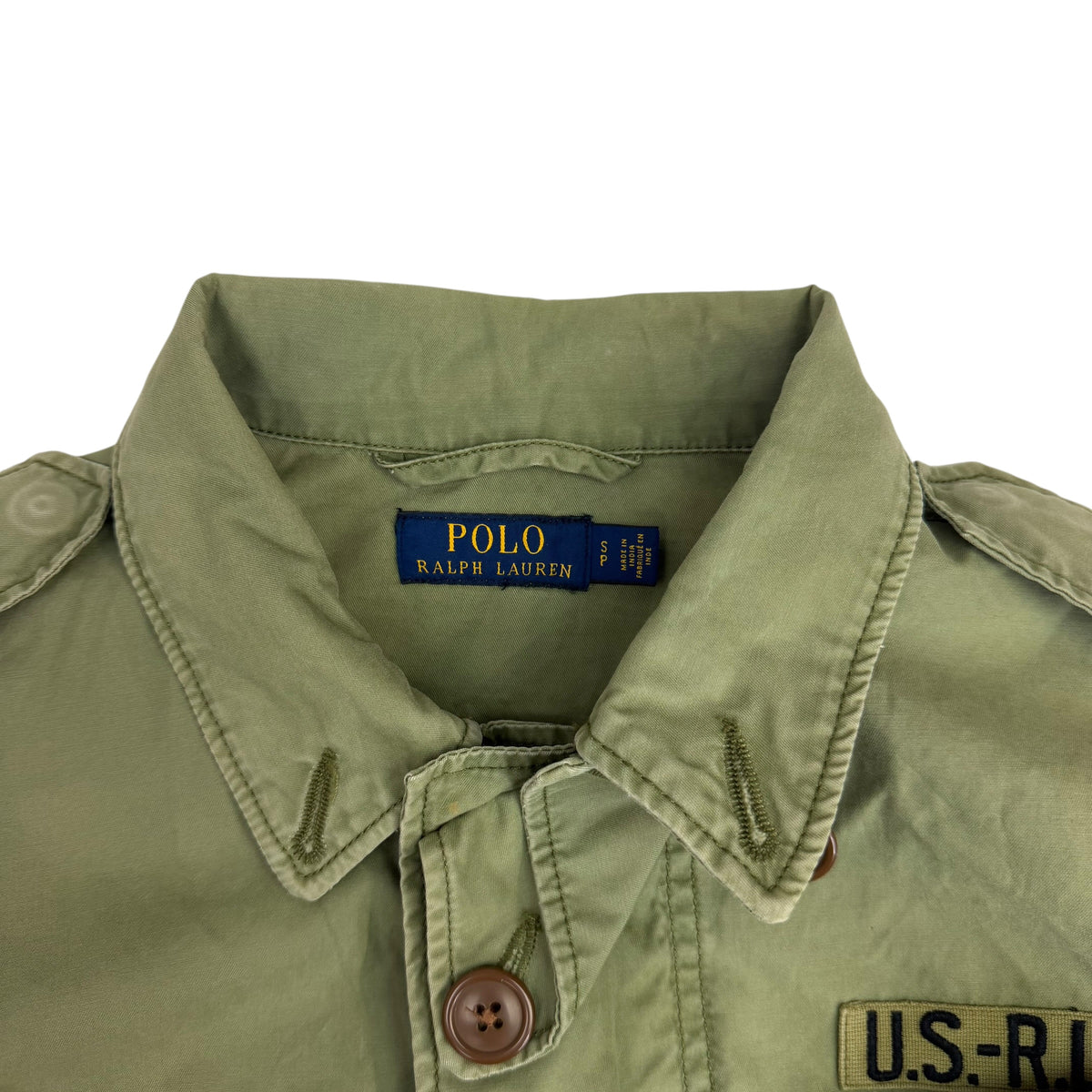 (W) Vintage Polo Ralph Lauren Beaded Steer Head Army Field Jacket Green