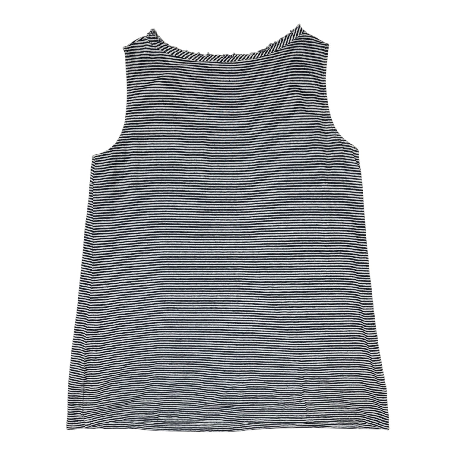 (W) Moschino Striped Ruffle-Collar Tank Top