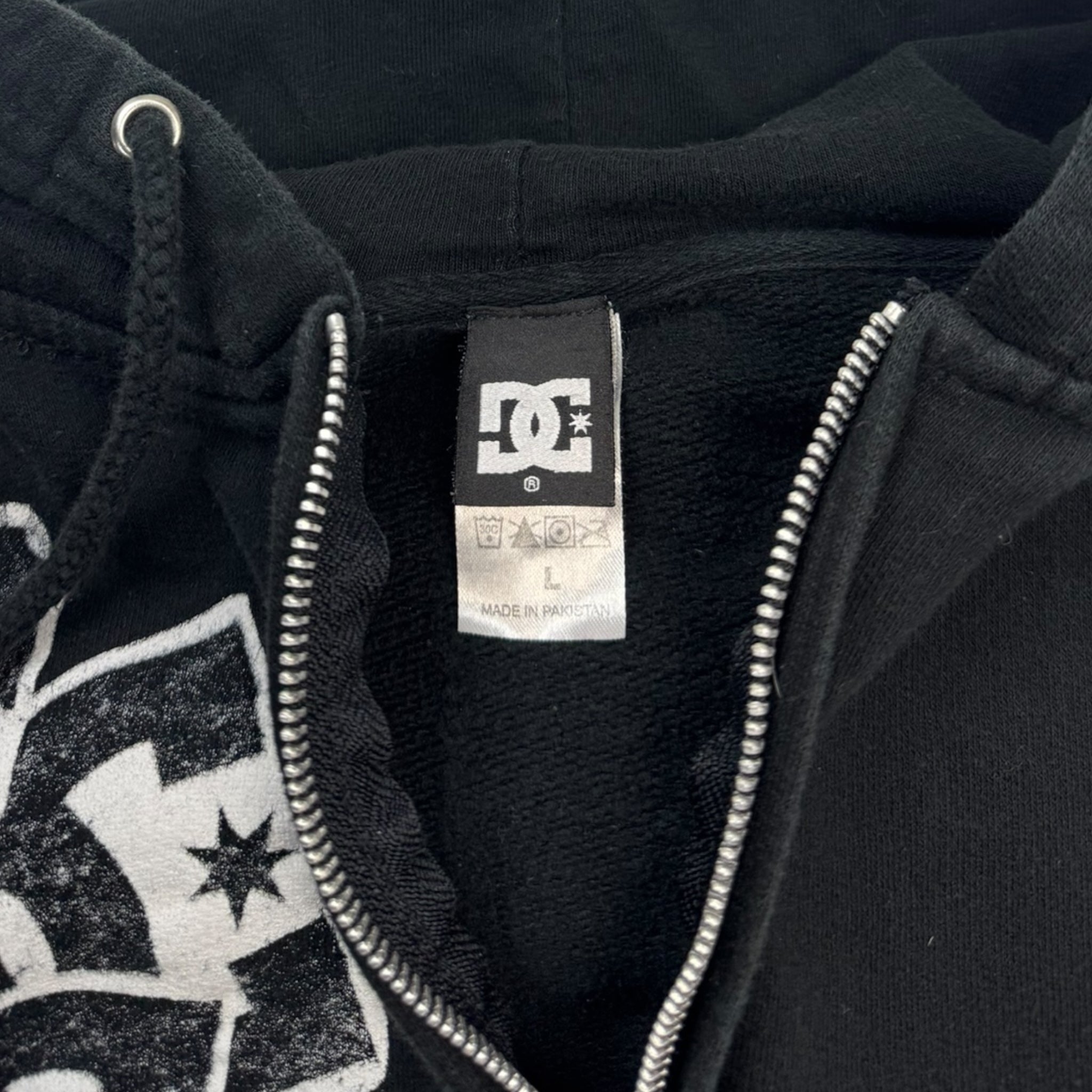 Y2K DC Shoes Zip Up Hoodie Black