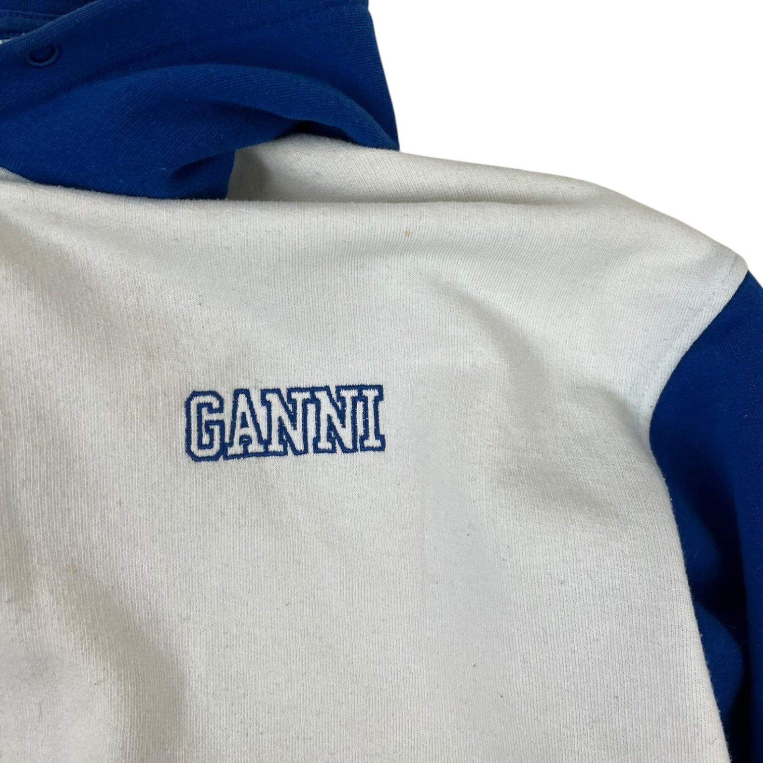 (W) GANNI Colorblock Hoodie Daphne Blue