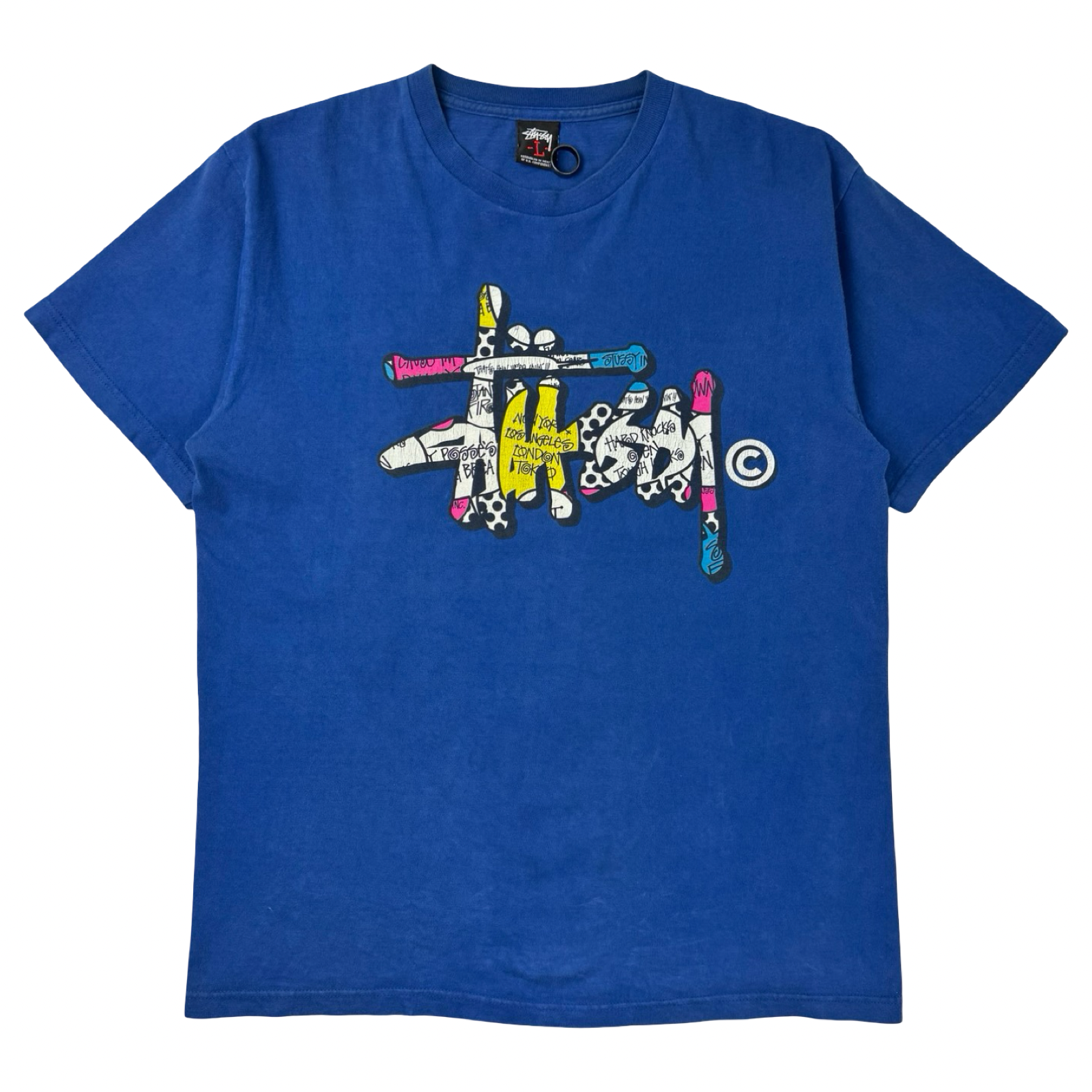 Vintage Stussy Graffiti T-Shirt Blue