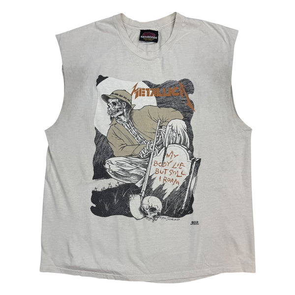 1994 Metallica Pushead ‘My Body Lie But I Still Roam’ Cutoff Tee White