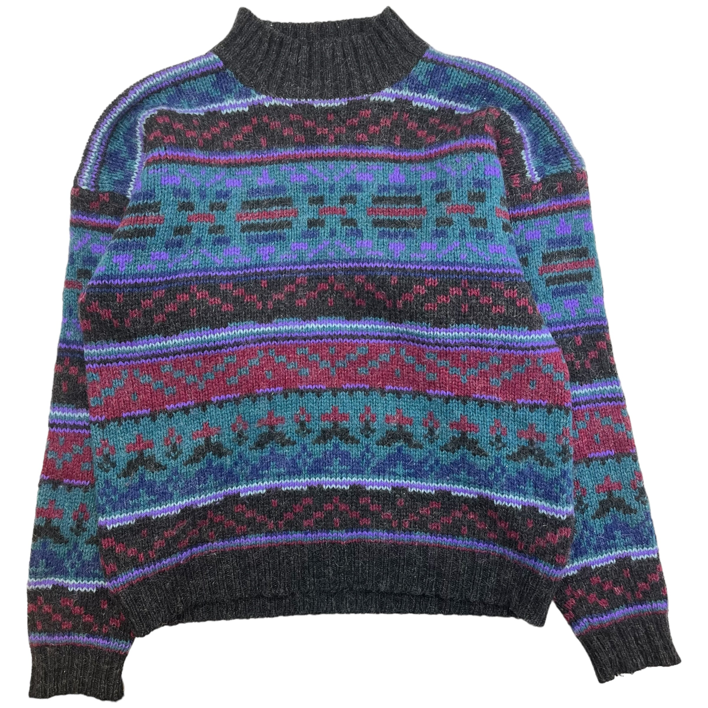 Vintage Woolrich Mockneck Knot Sweater Blue/Purple
