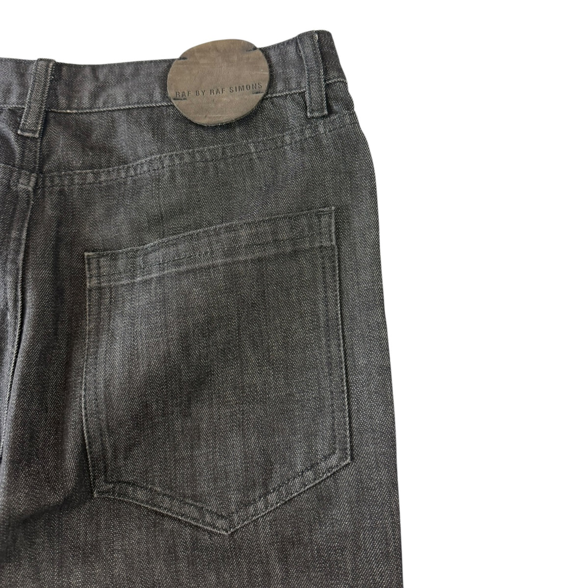 RAF Black Waxed Coated Denim Jeans Black