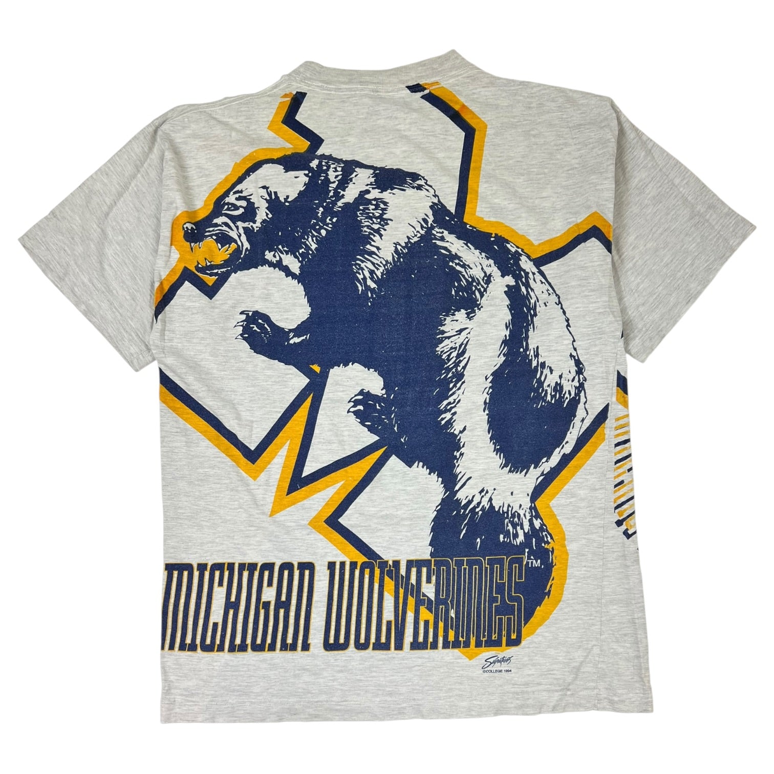 Vintage 1994 University of Michigan All Over Wolverine T-Shirt