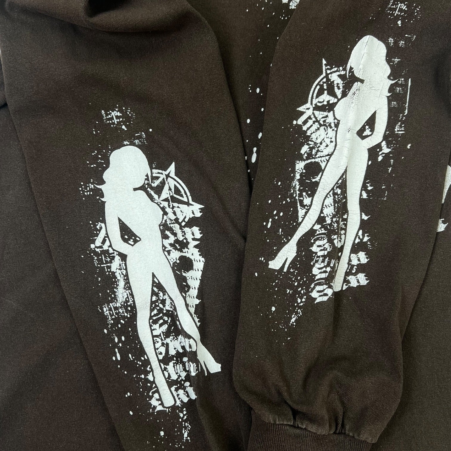 Y2K Vintage Skin Industries Long Sleeve T Shirt Brown