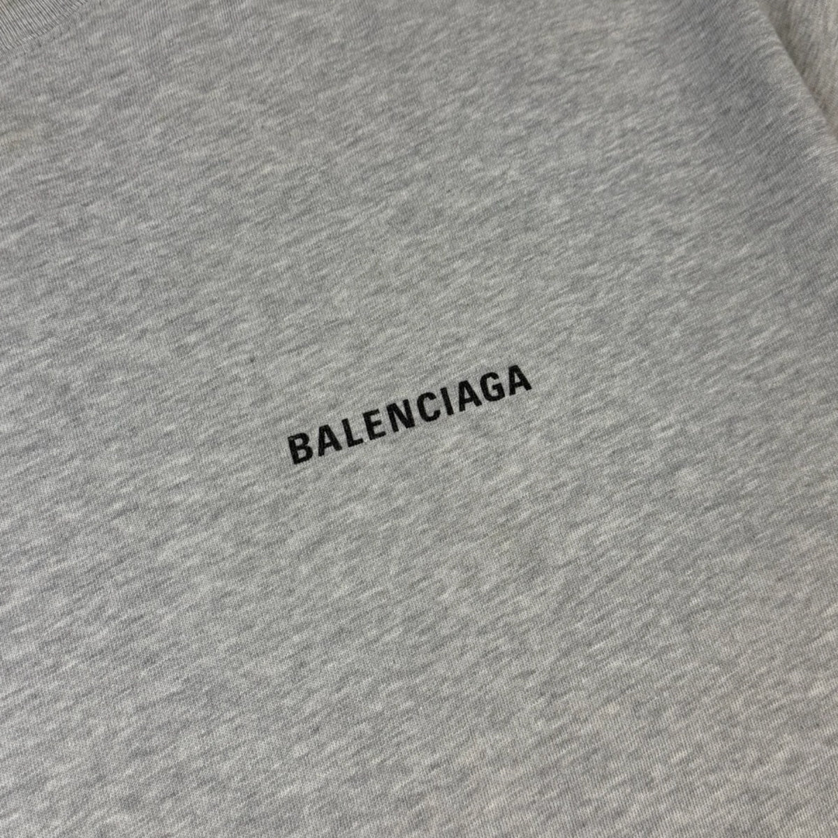 Balenciaga Logo Medium Fit T-Shirt Heather Grey