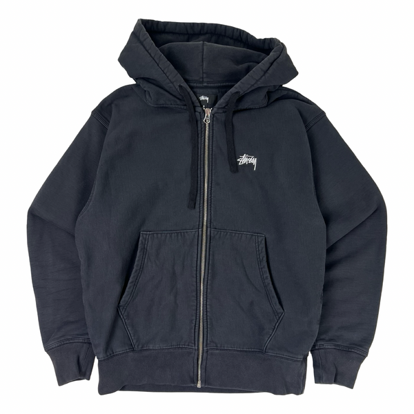 Stussy Stock Logo Full Zip Hoodie Black