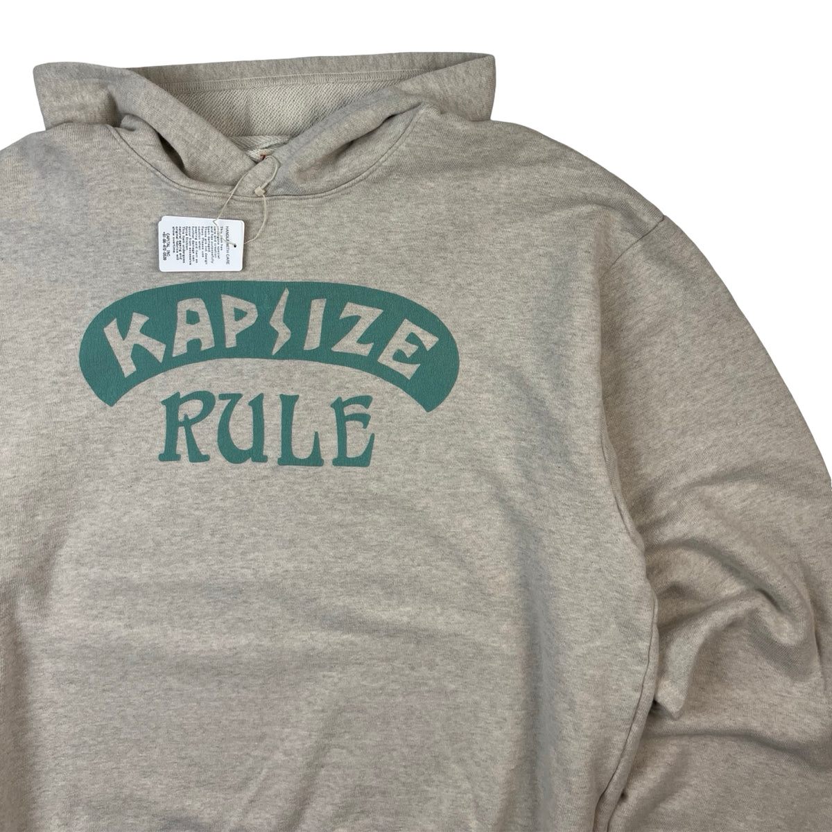 Kapital “Kapsize Rule” Printed Wool Blend Jersey Hoodie Ecru