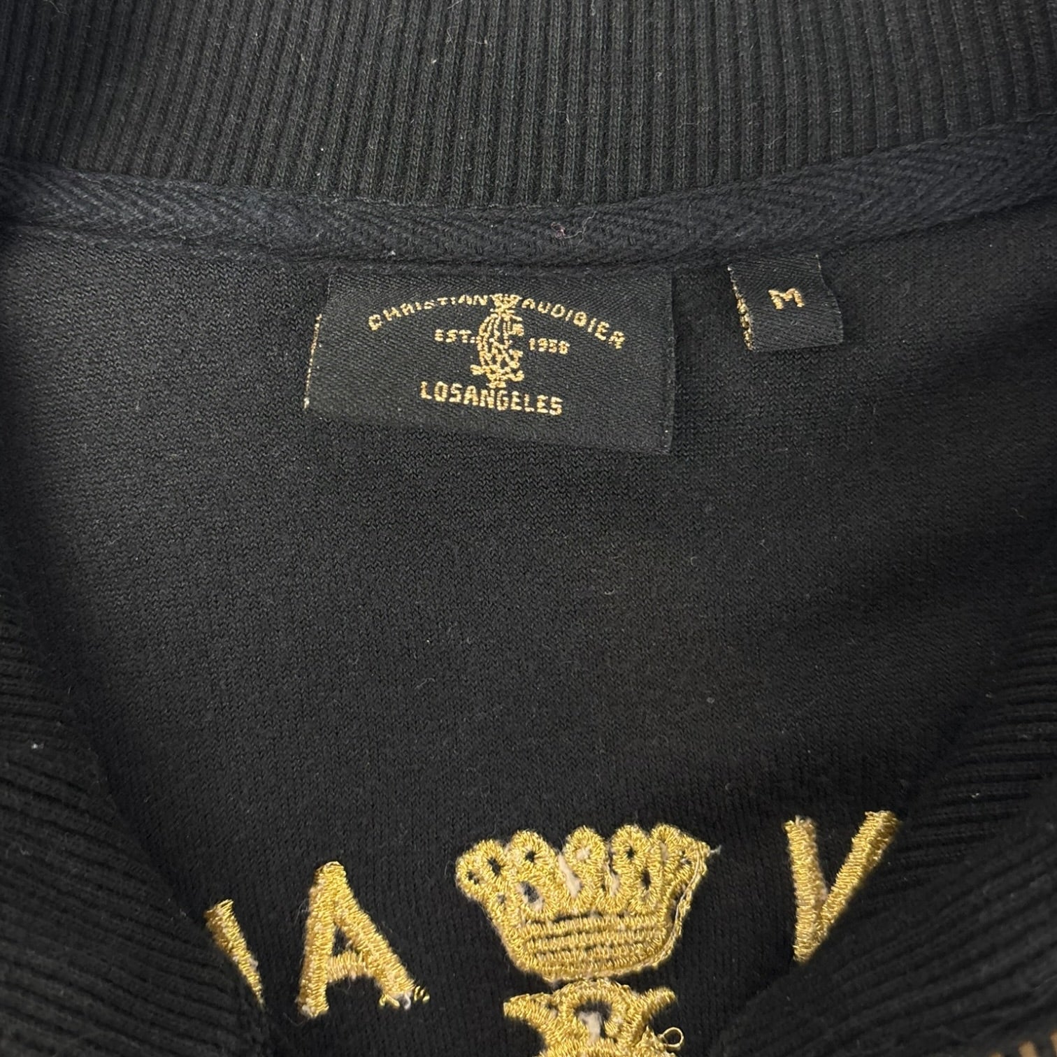 Vintage Y2K Christian Audigier Velour Full Zip Sweater