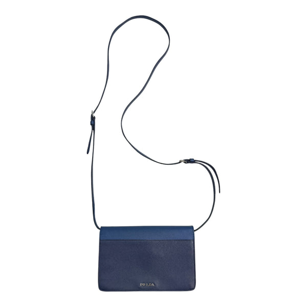 Prada Saffiano Crossbody Bag Blue