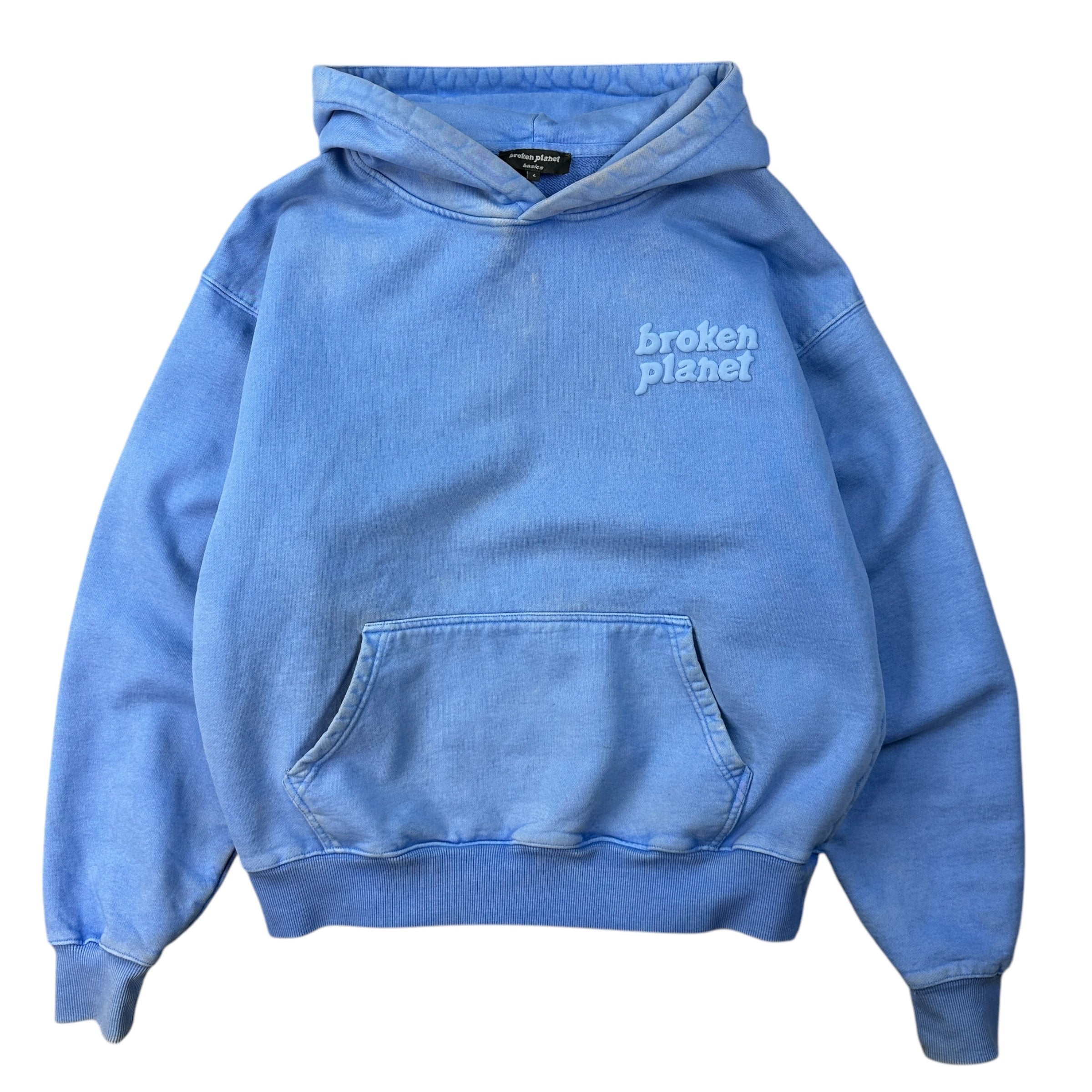 Broken Planet Logo Hoodie Washed Blue