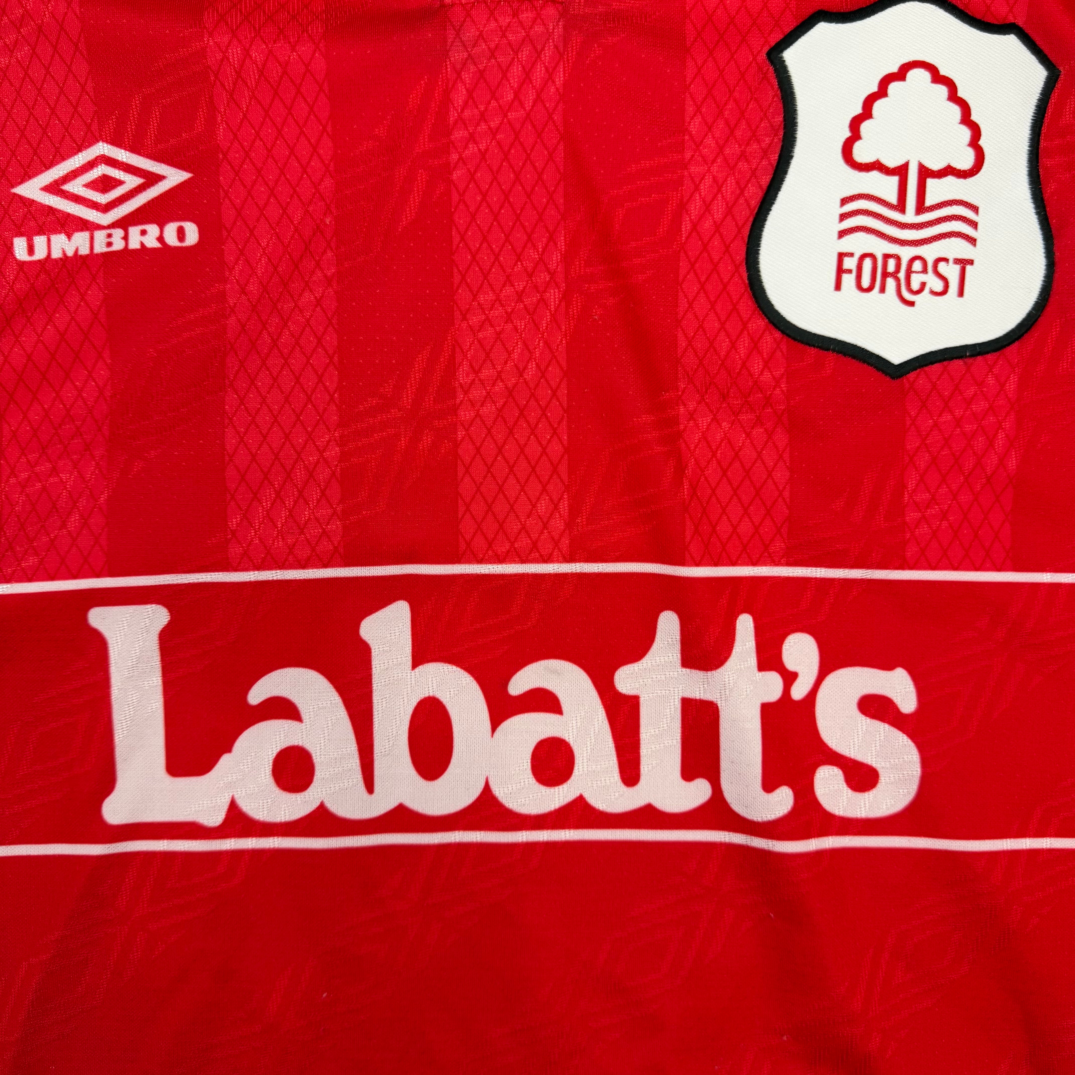 Vintage Umbro 1994-96 Nottingham Home Jersey Red