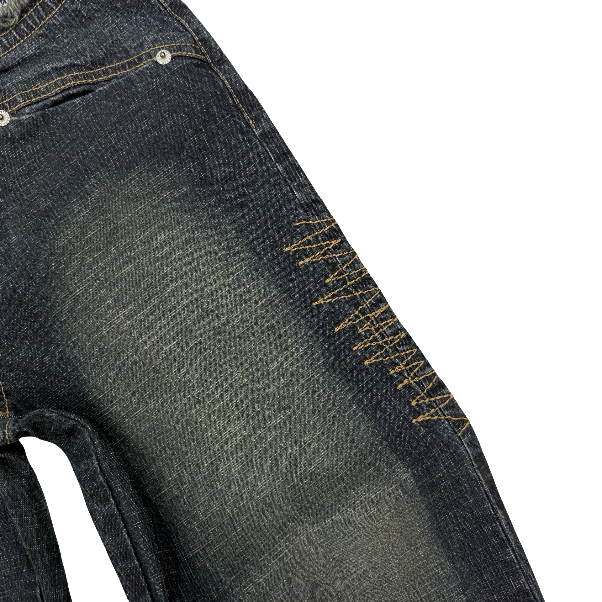 (W) Vintage Parasuco Flared Bottom Denim Pants Dark Wash
