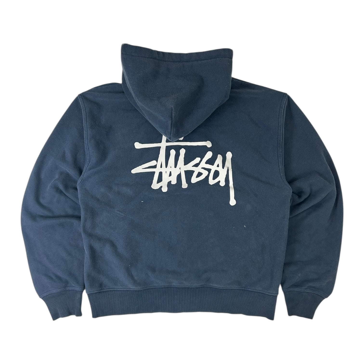 Stussy Basic Stock Logo Zip Up Hoodie Navy