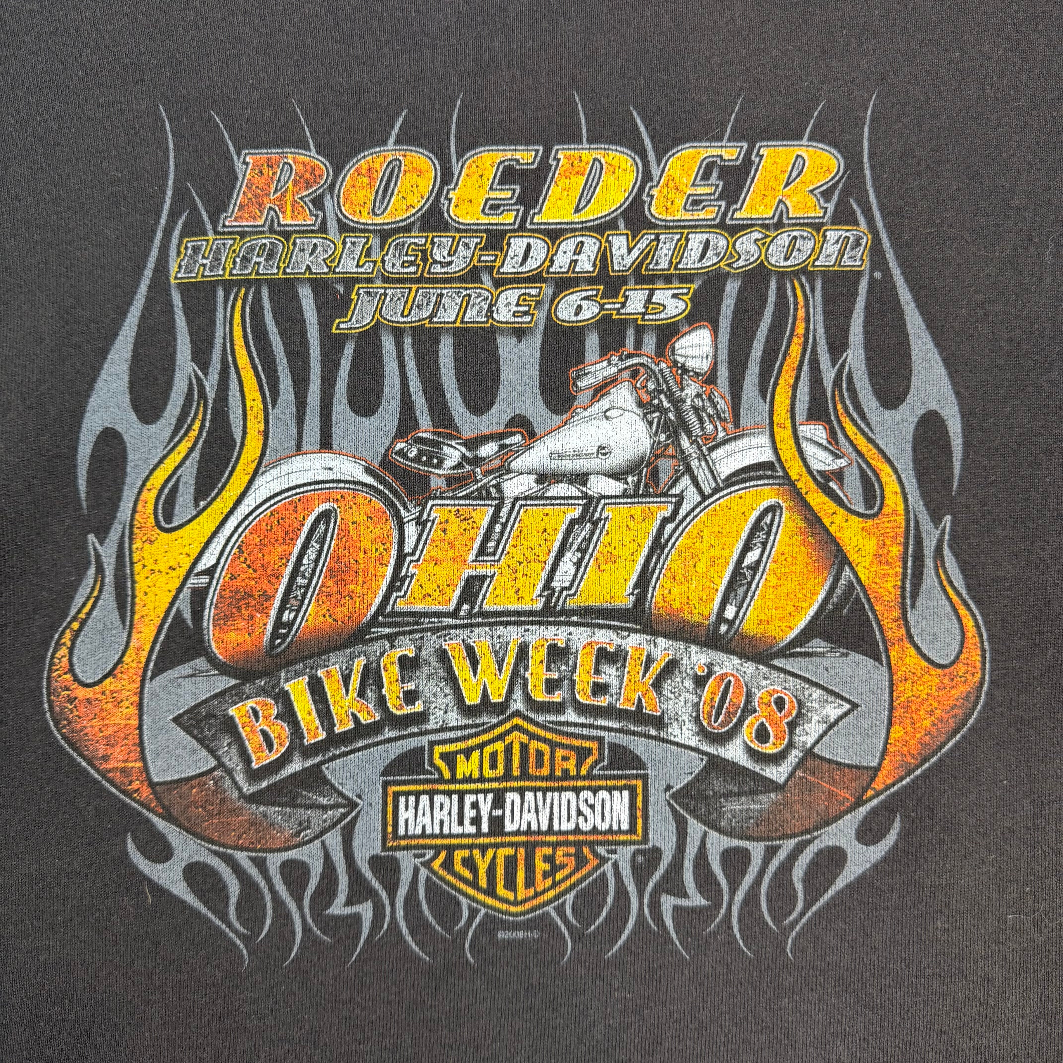 Vintage Harley Davidson Roeder Ohio Bike Week Crewneck Black