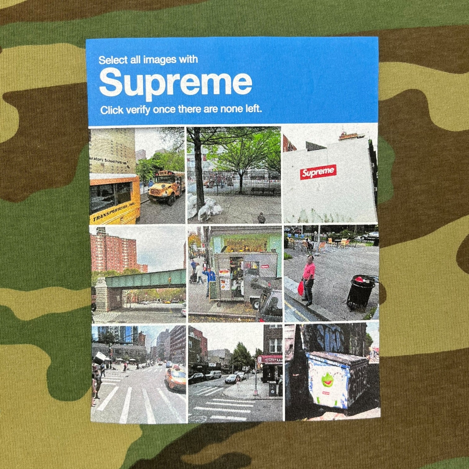 Supreme Verify Tee Woodland Camo
