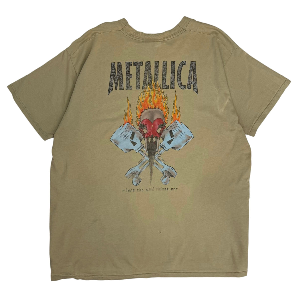 Vintage 90s Metallic Burn Your Fingers One By One Tee Tan