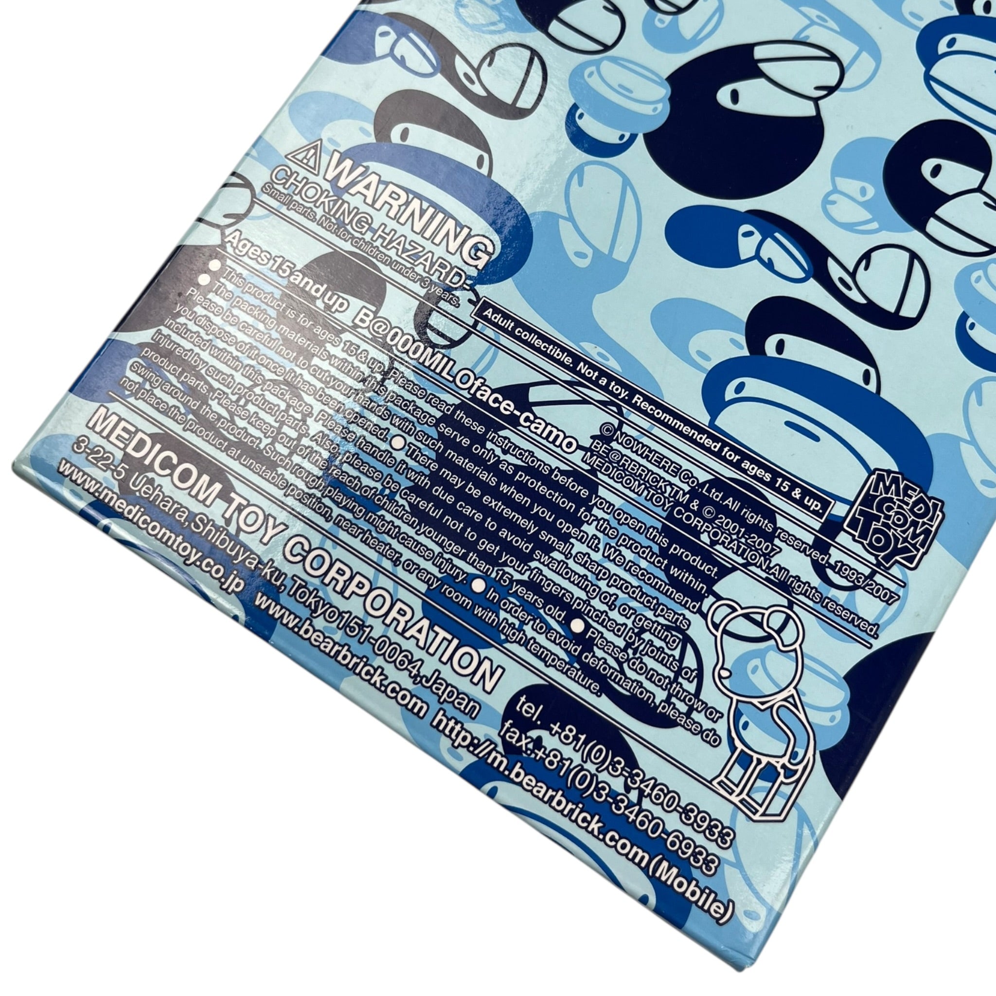 BAPE x Bear Brick Baby Milo Camo 400% Blue