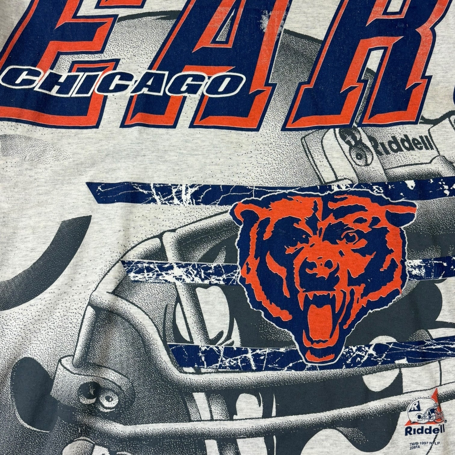 Vintage 1997 Chicago Bears AOP T-Shirt Grey