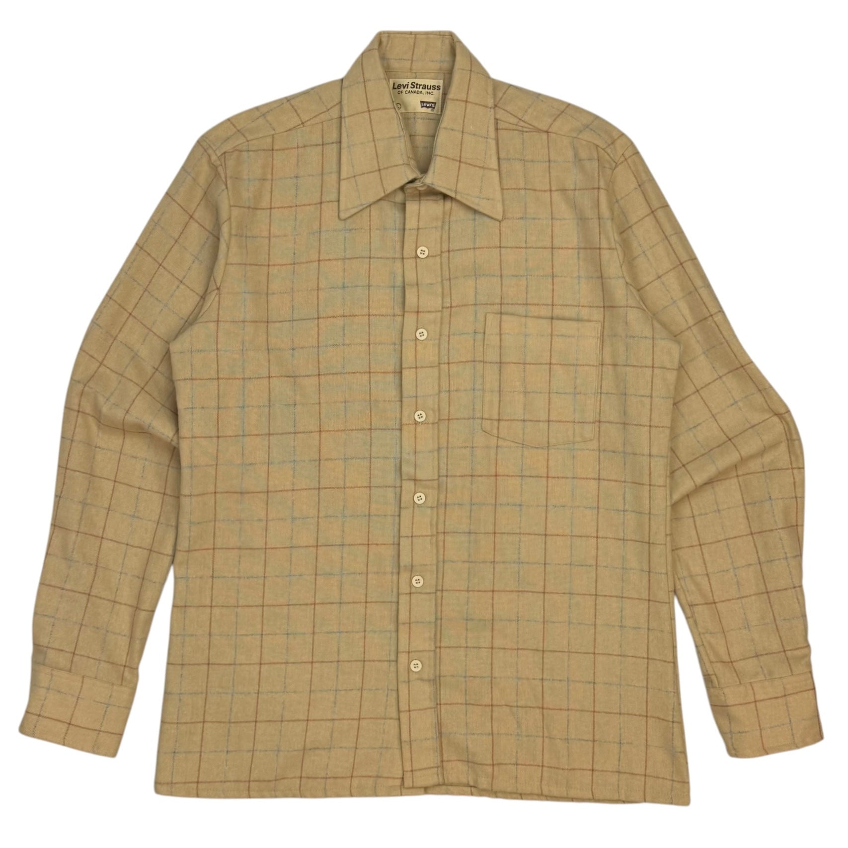70s Levi’s Strauss Plaid Button Up Brown