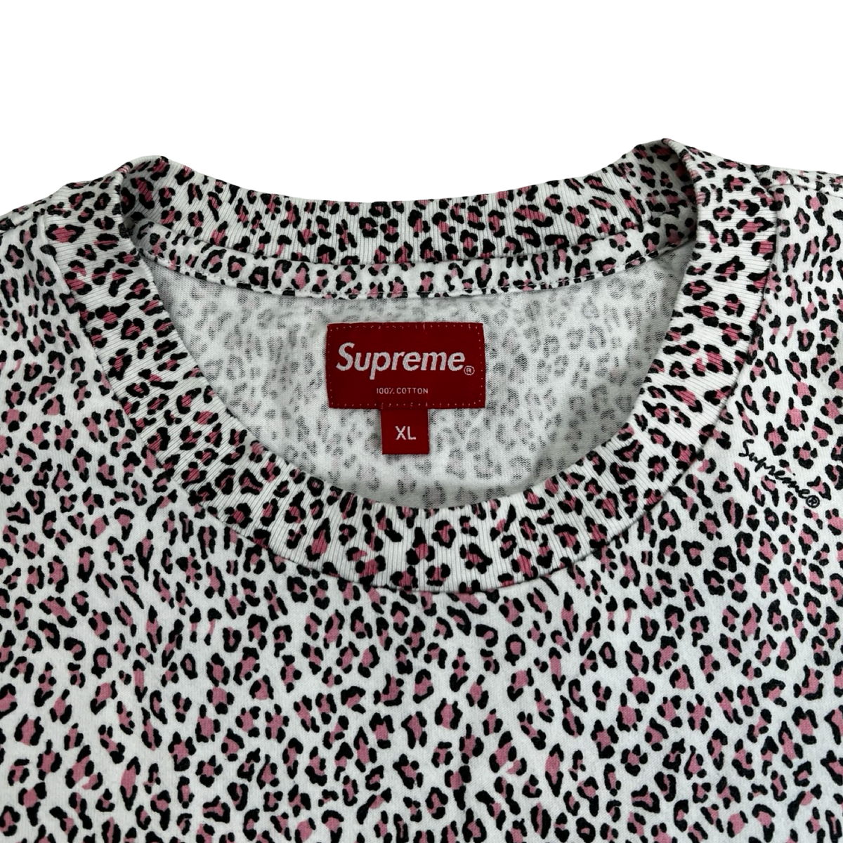 Supreme Small Box Leopard Print Pink Pattern T-Shirt