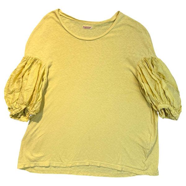 (W) Kapital Gathered Balloon Sleeves Top Yellow