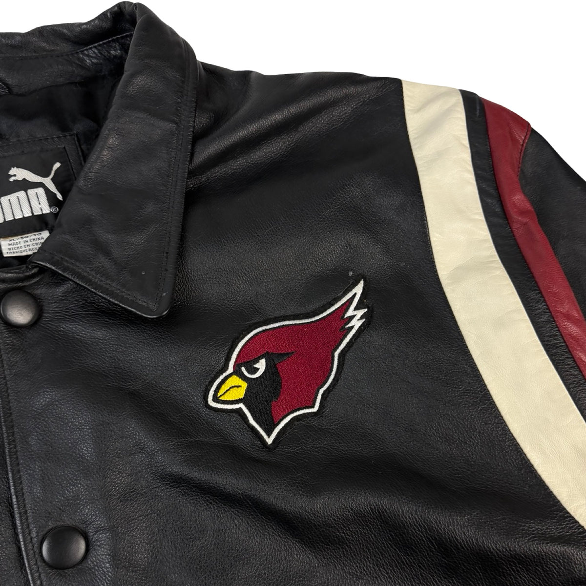 Vintage Puma Arizona Cardinals Leather MLB Jacket Black