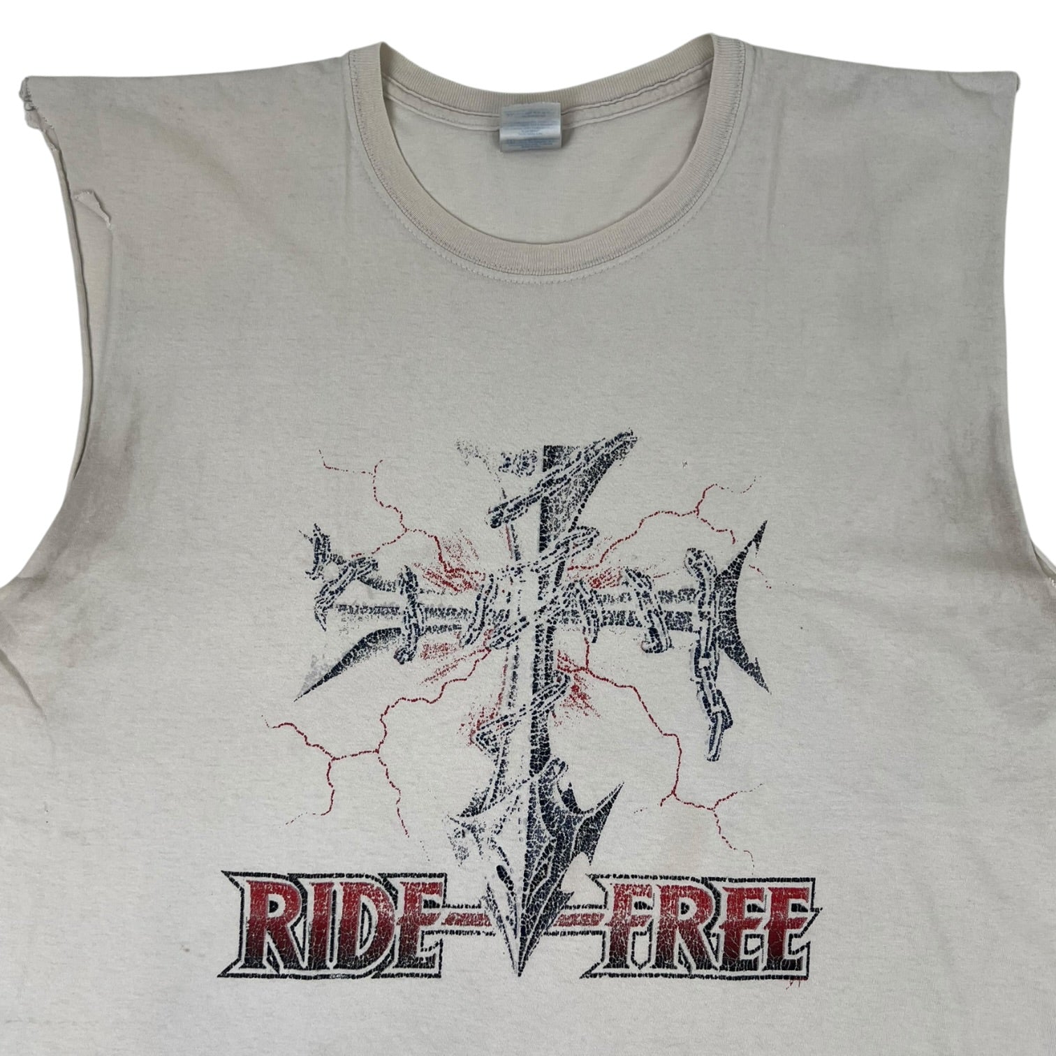 Vintage Y2K “Ride Free” Muscle Tank Top White