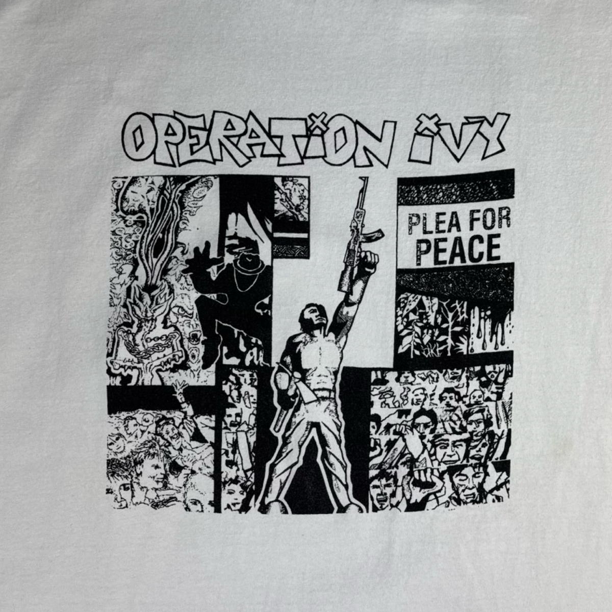 Vintage Operation Ivy Plea For Peace Band T-Shirt White