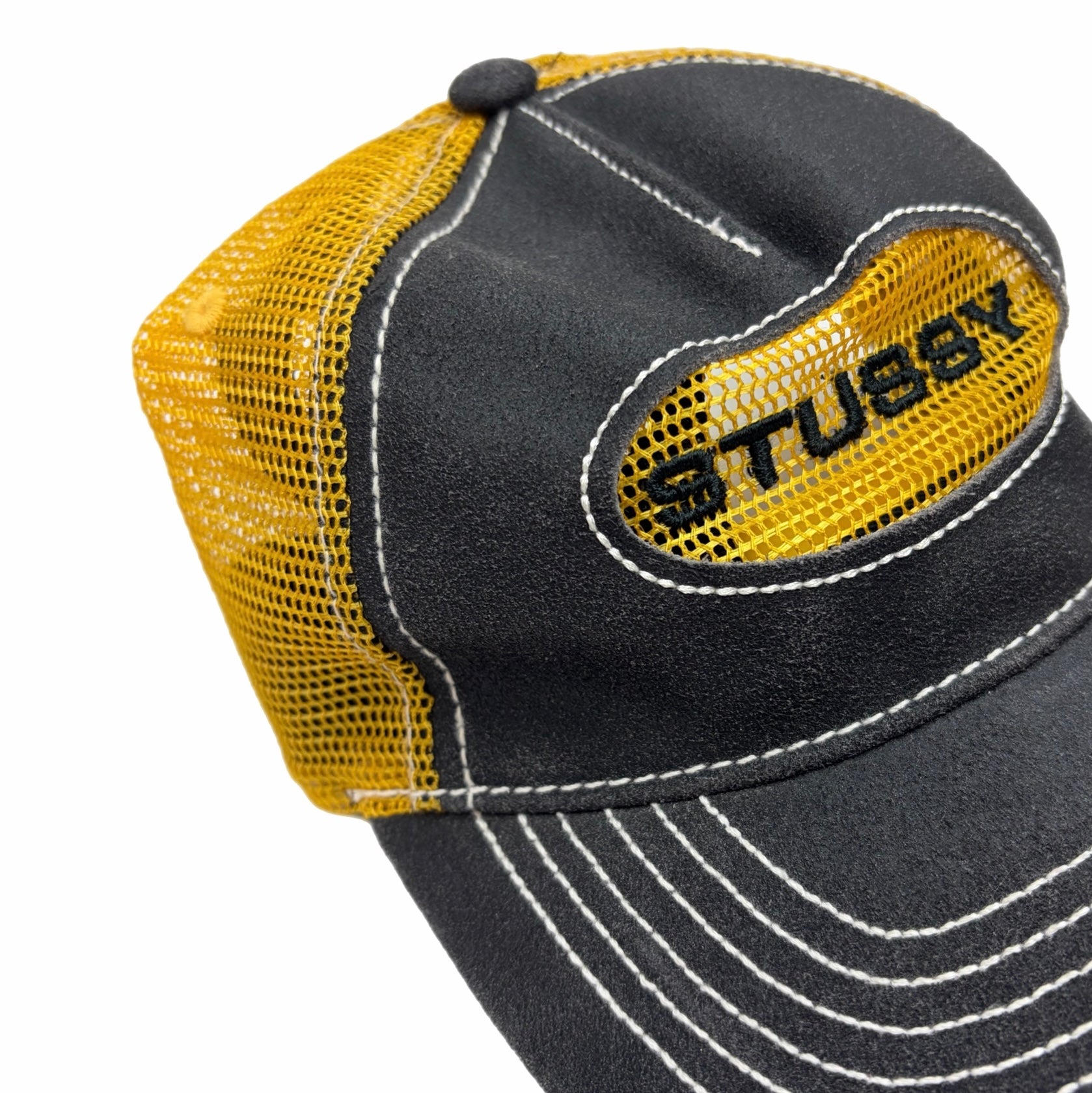 Stussy Low Pro Cut-Out Leather Mesh Trucker Hat