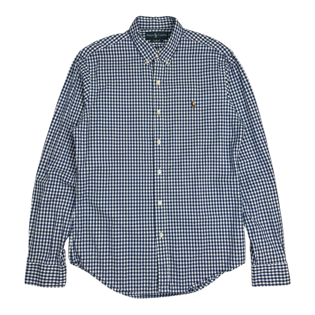 Vintage Polo Ralph Lauren Button Up Shirt Plaid Blue/White