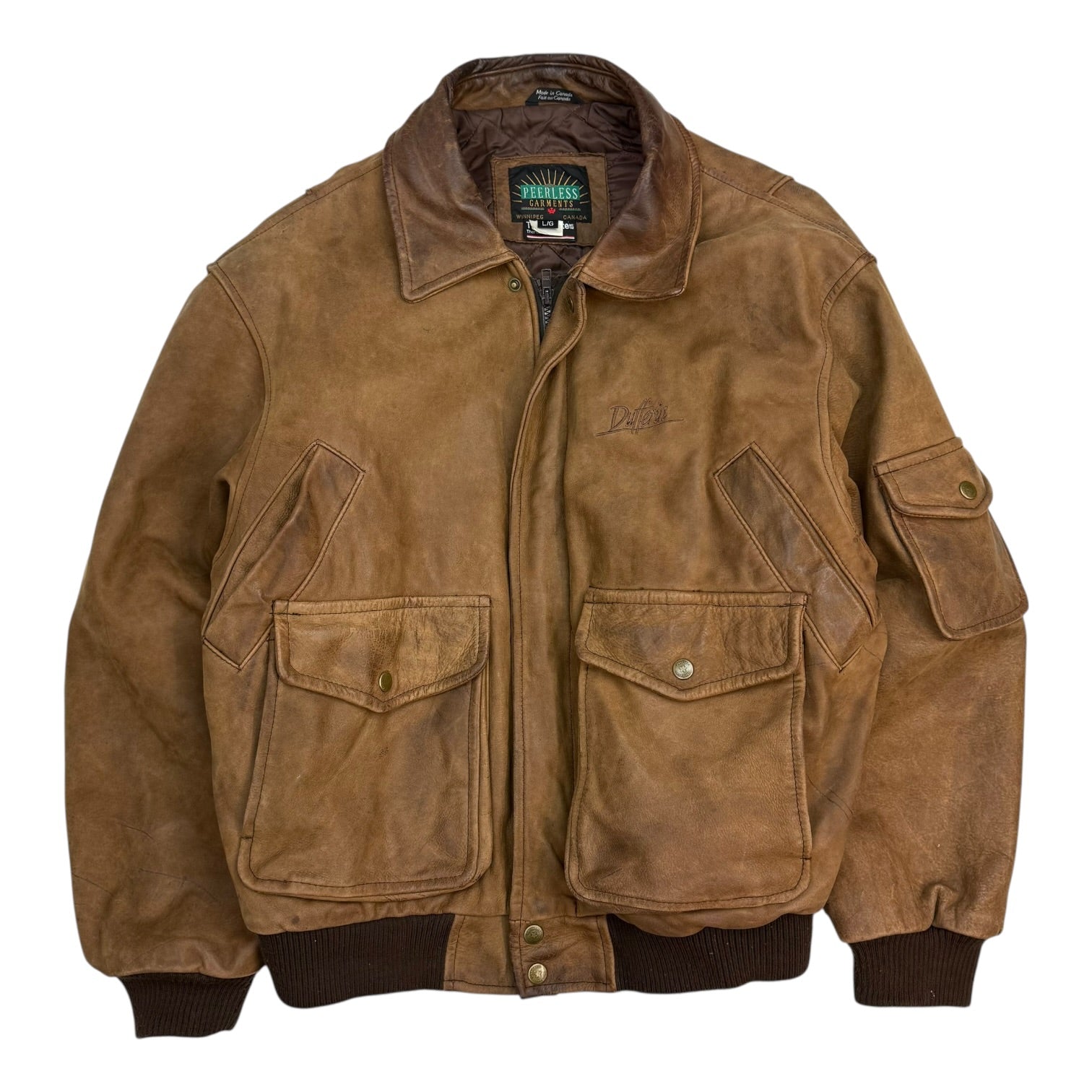 Vintage Peerless Garments Leather Flight Jacket Brown