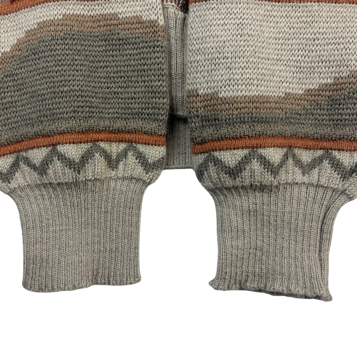 Vintage Silverdale 3D Knit V Neck Sweater Vertical Earth Tone