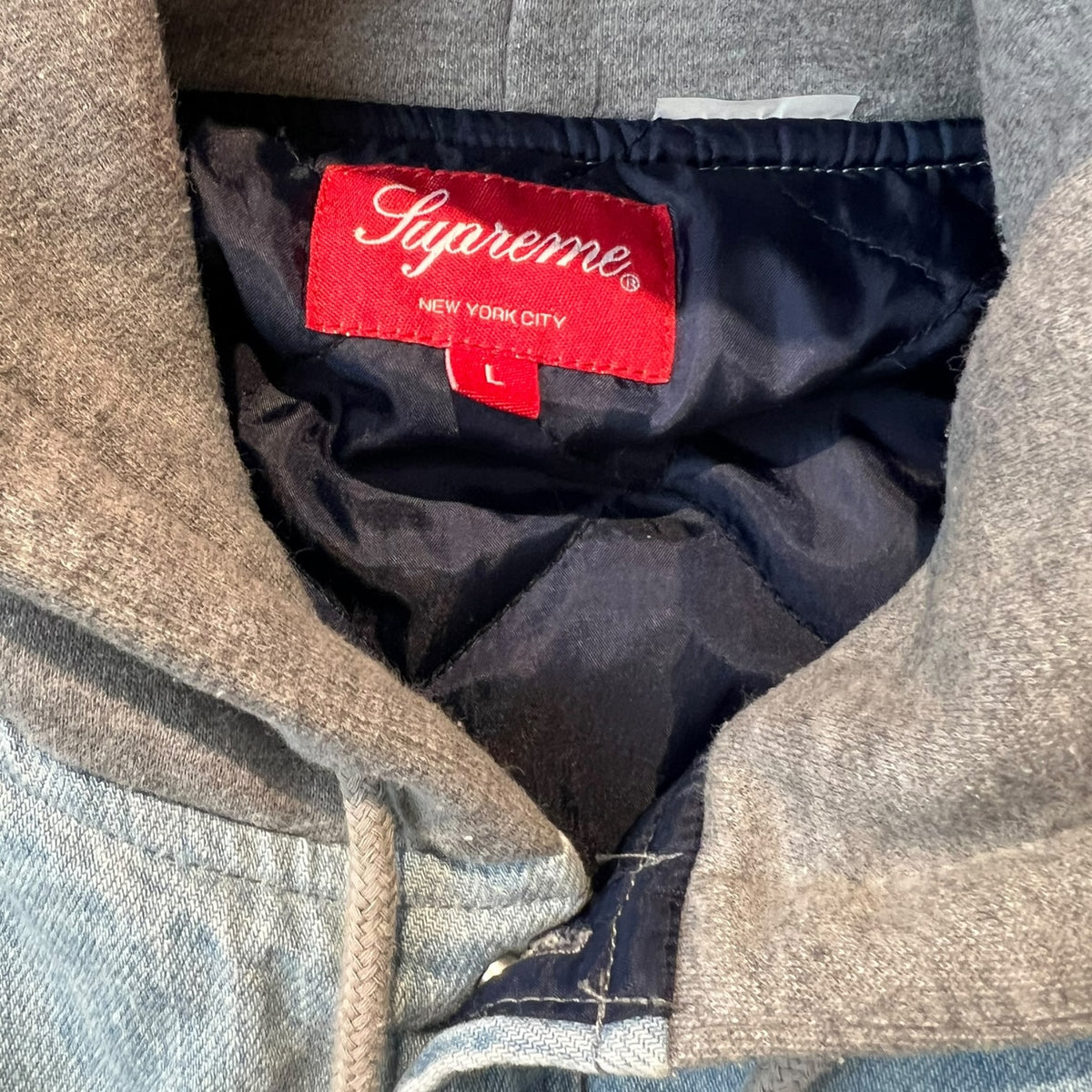 Supreme Fleece Hooded Denim Shirt