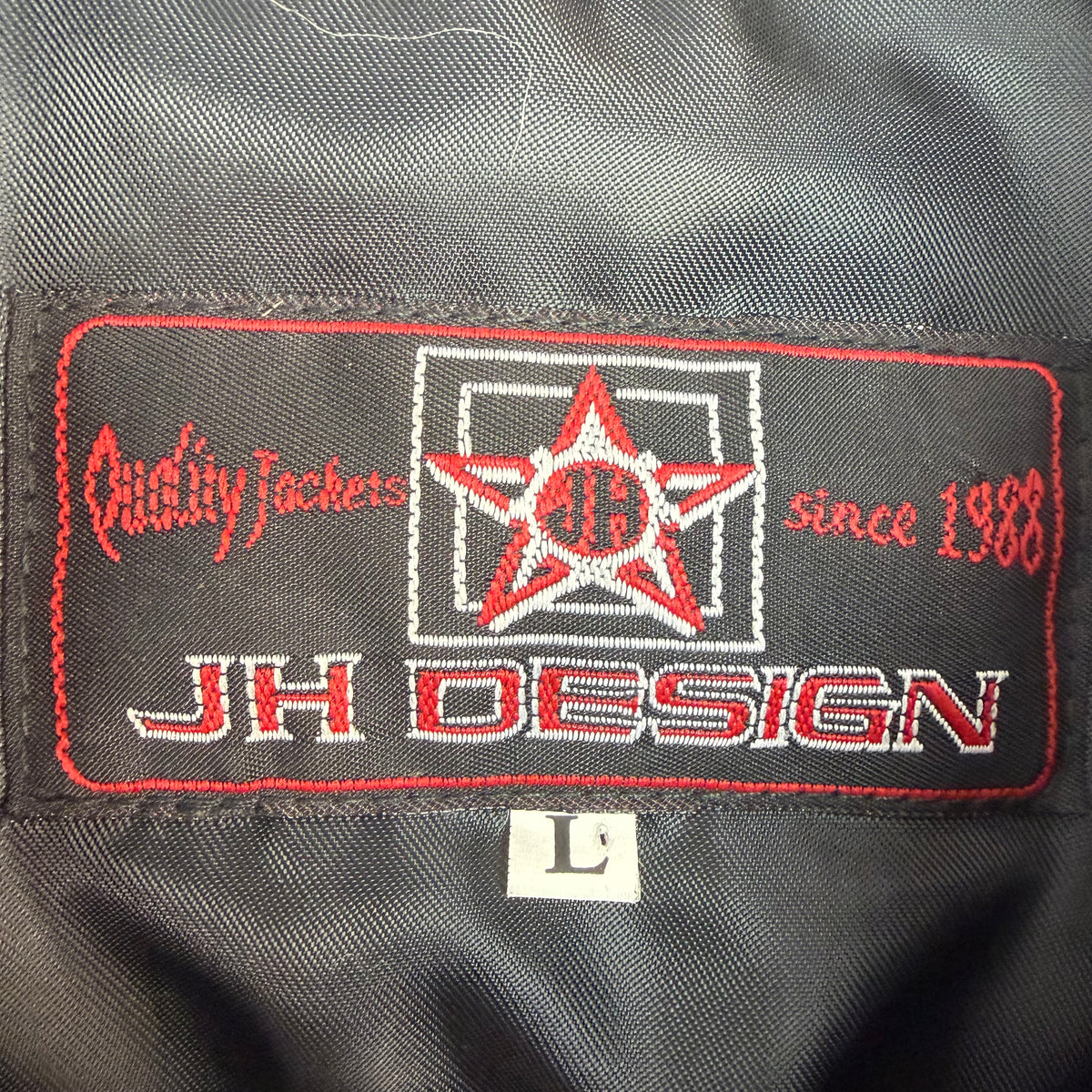 Vintage JH Design Jeff Hamilton UPS NASCAR Leather Racing Jacket Black