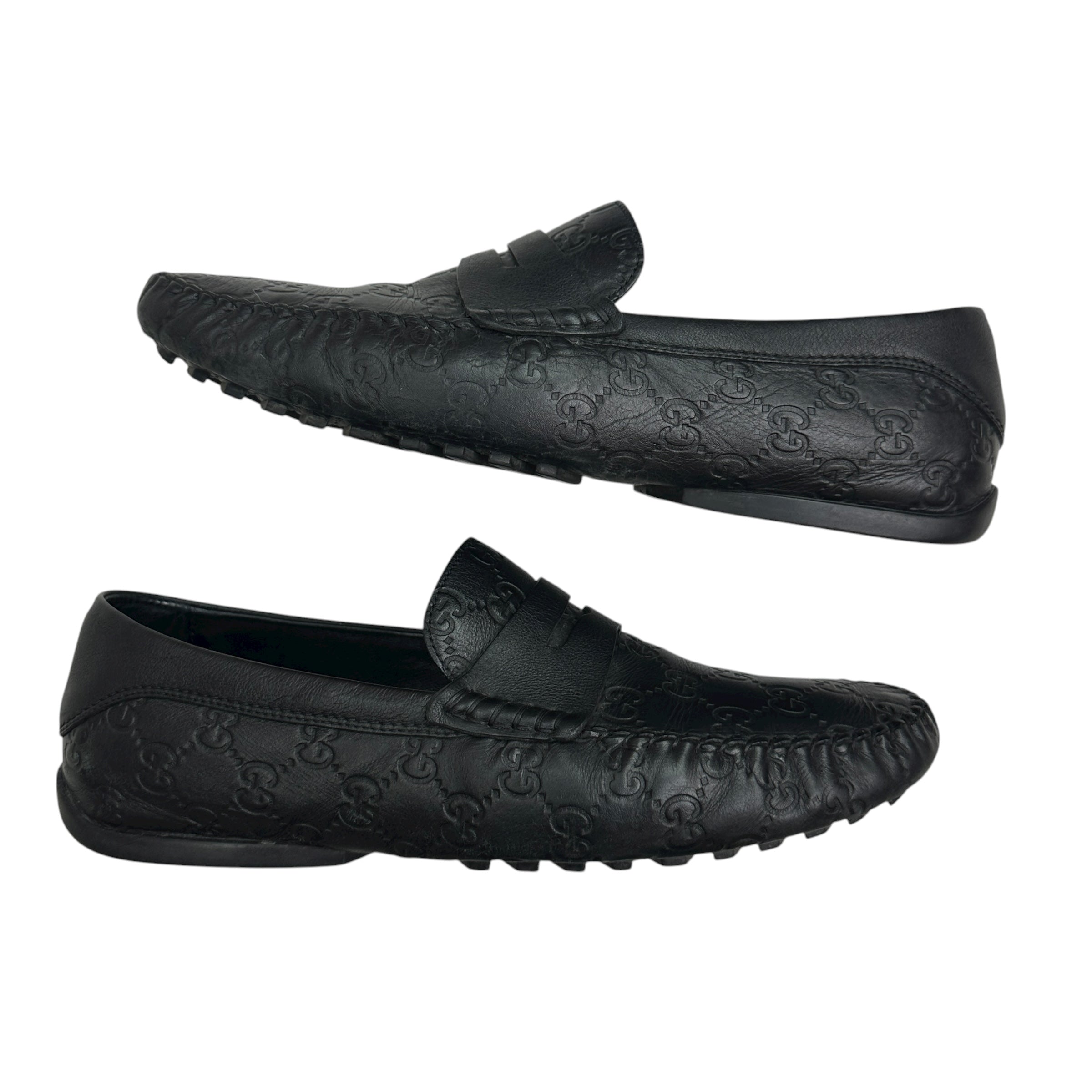 Gucci Interlocking G Logo Leather Drivers (Used)