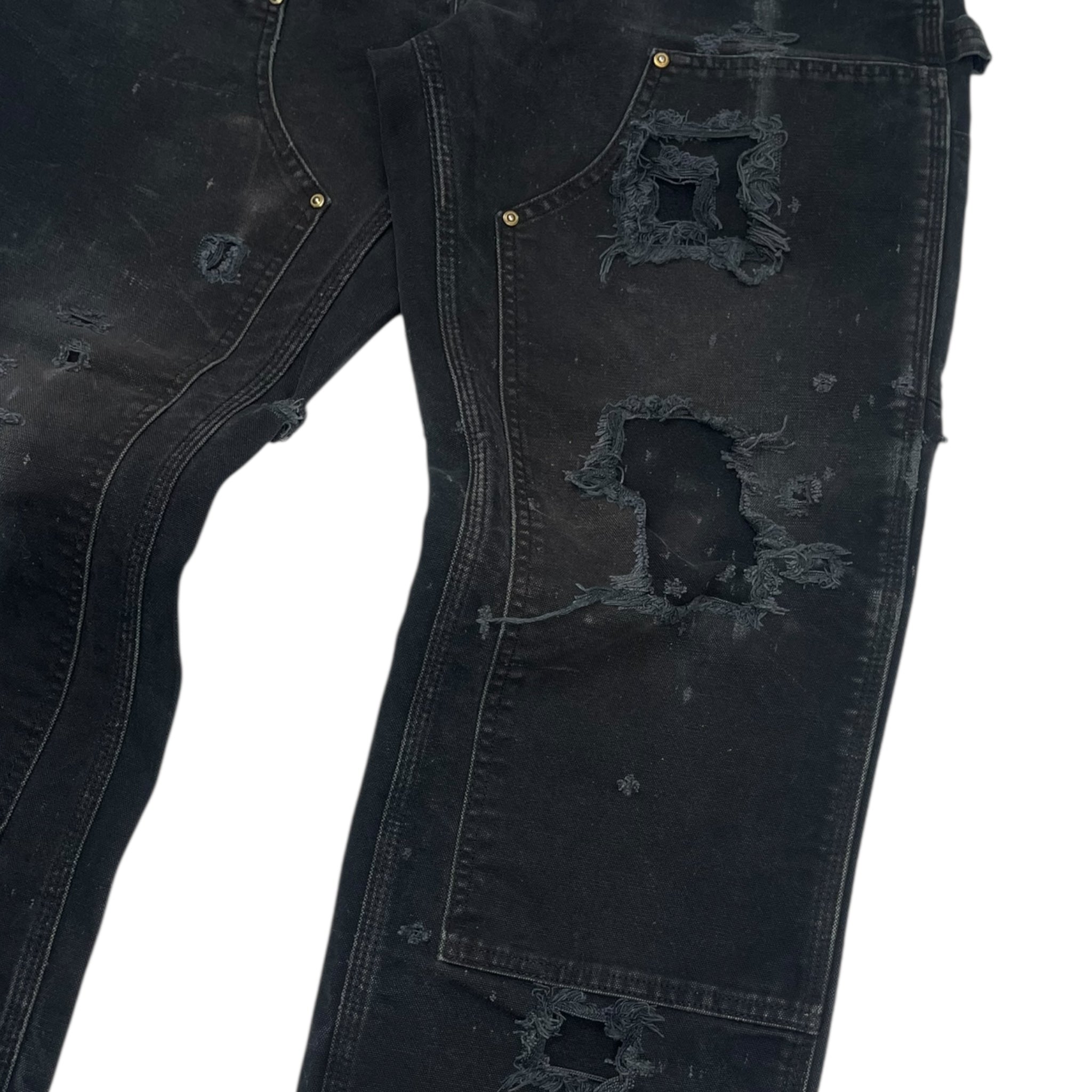 Vintage Carhartt Double Knee Bottoms Washed Black