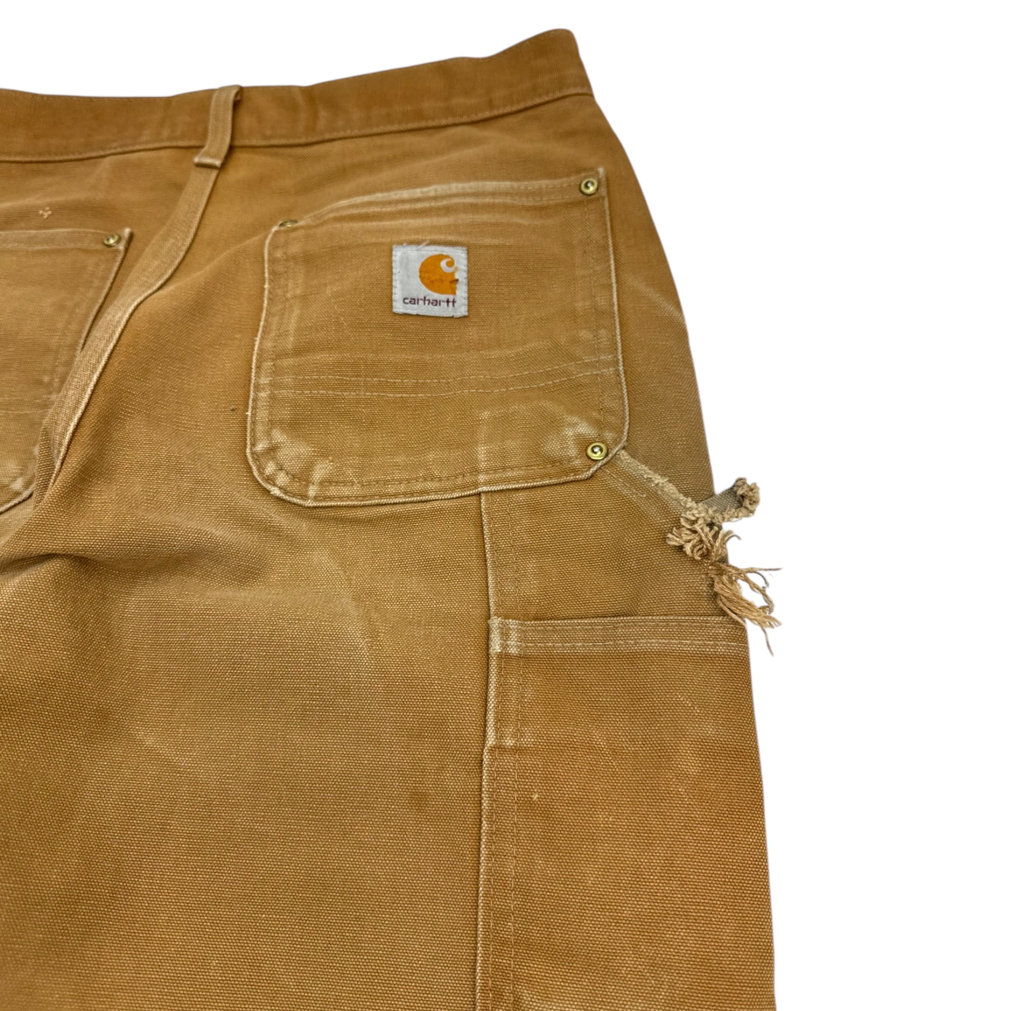 Vintage Carhartt Double Knee Paint Splatter Fade Tan