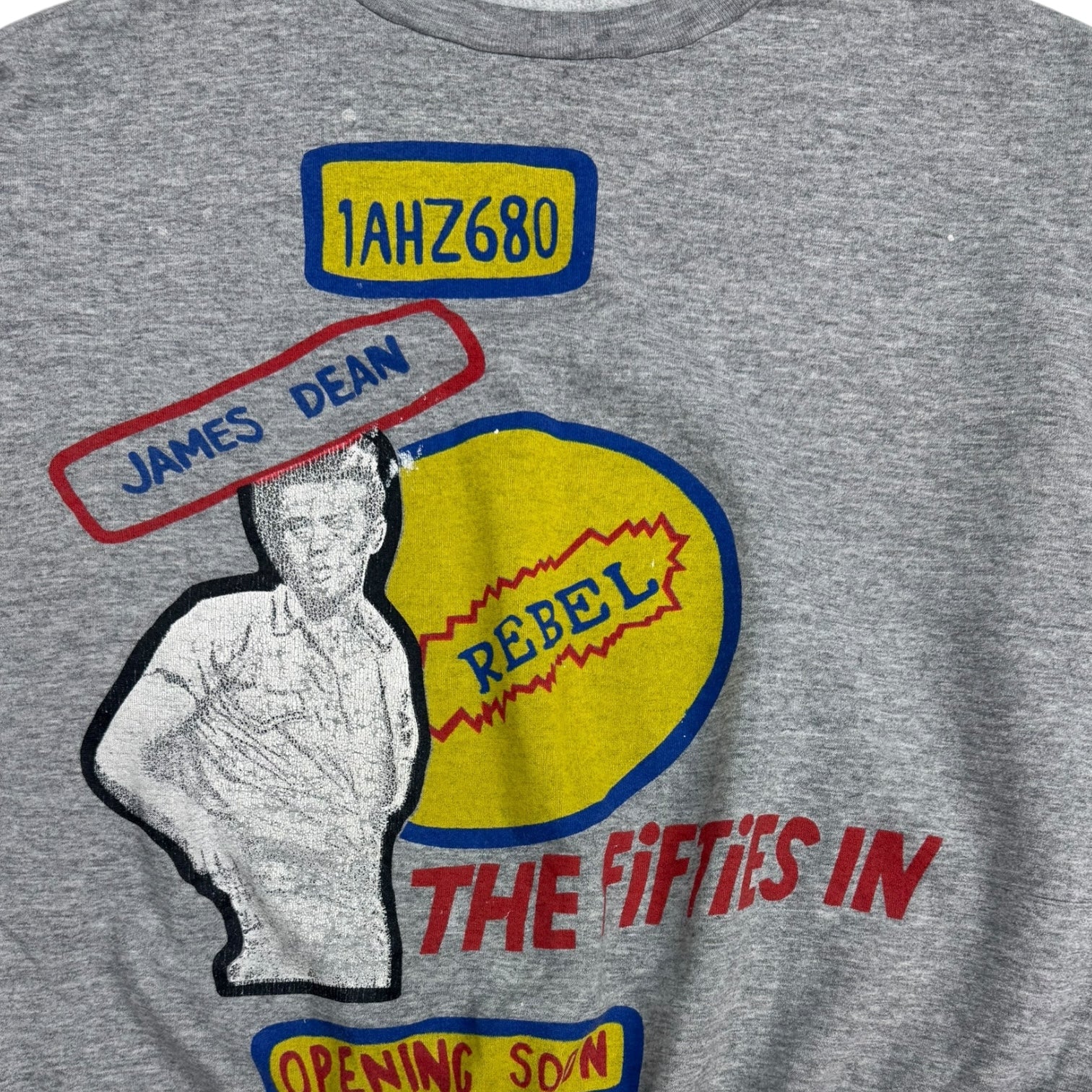 Vintage James Dean ‘Rebel’ Crewneck Grey