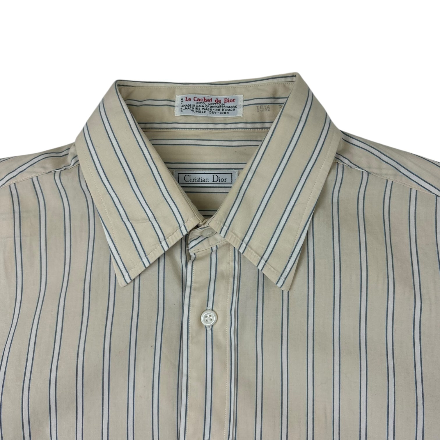 Christian Dior Striped Button-Up Shirt Yellow/White