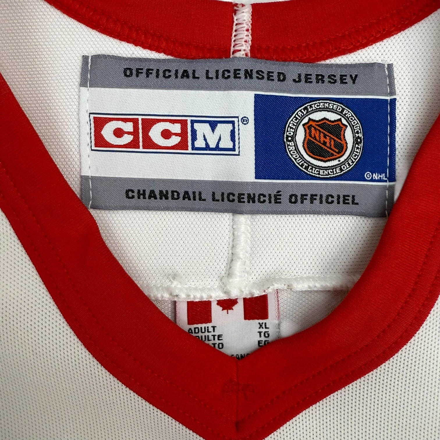 Vintage CCM Detroit Red Wings Away Jersey White/Red