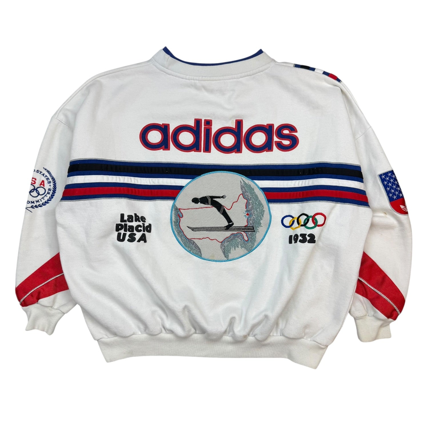 Vintage Adidas 1980 Olympic Winter Games Lake Placid Crewneck White