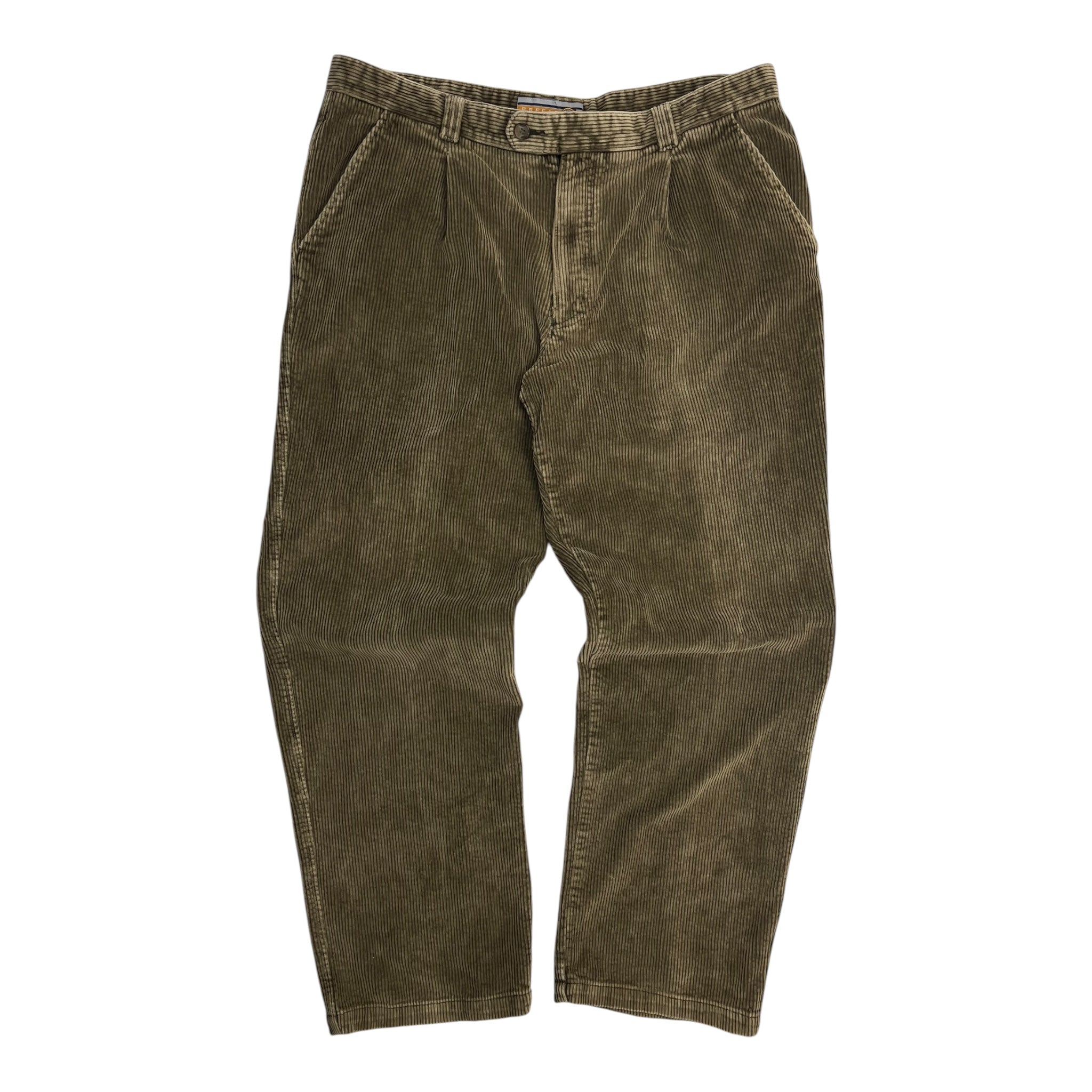 Vintage Y2K Prefab Baggy Corduroy Pants Matte Olive