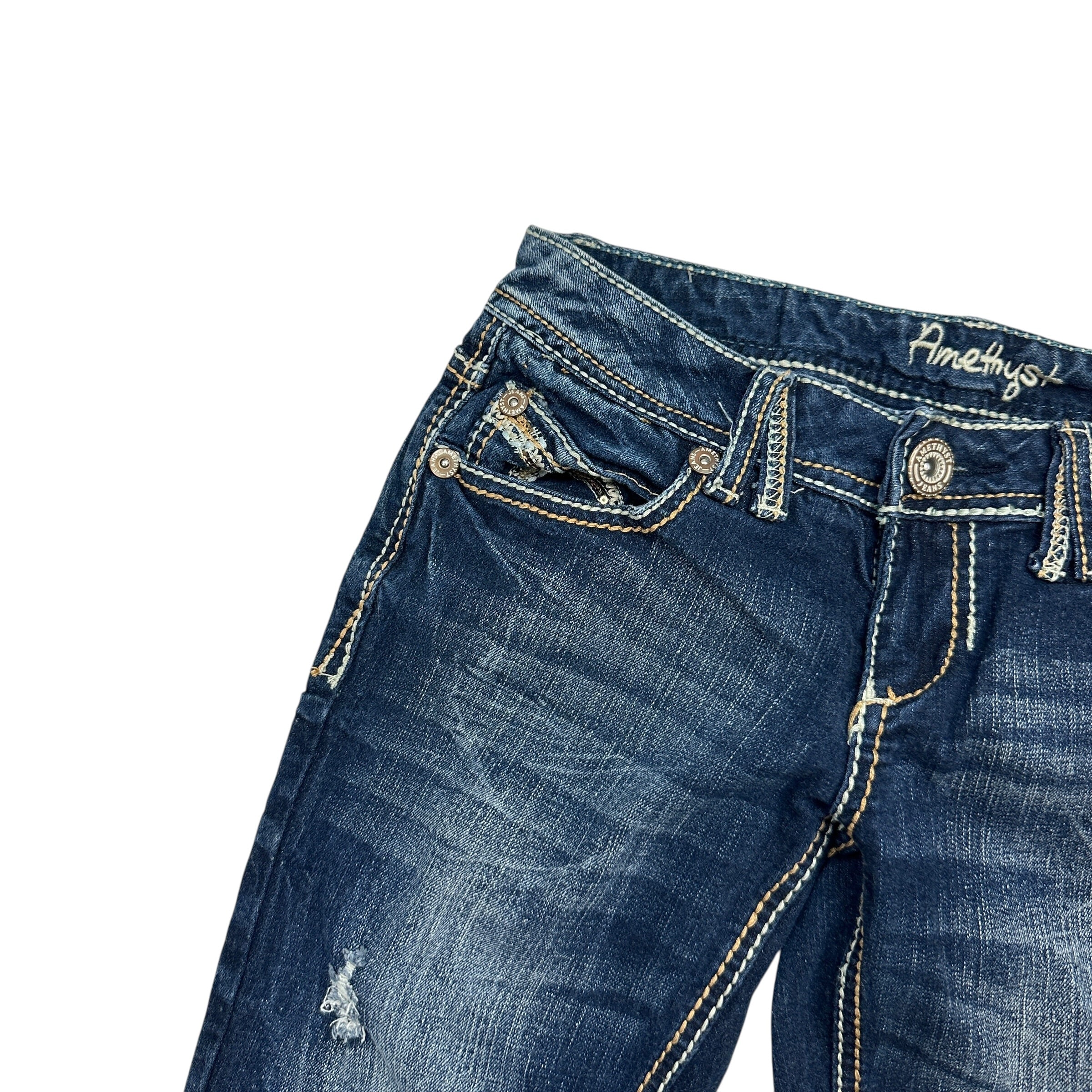 (W) Vintage Y2K Amethyst Denim Jeans Dark Wash