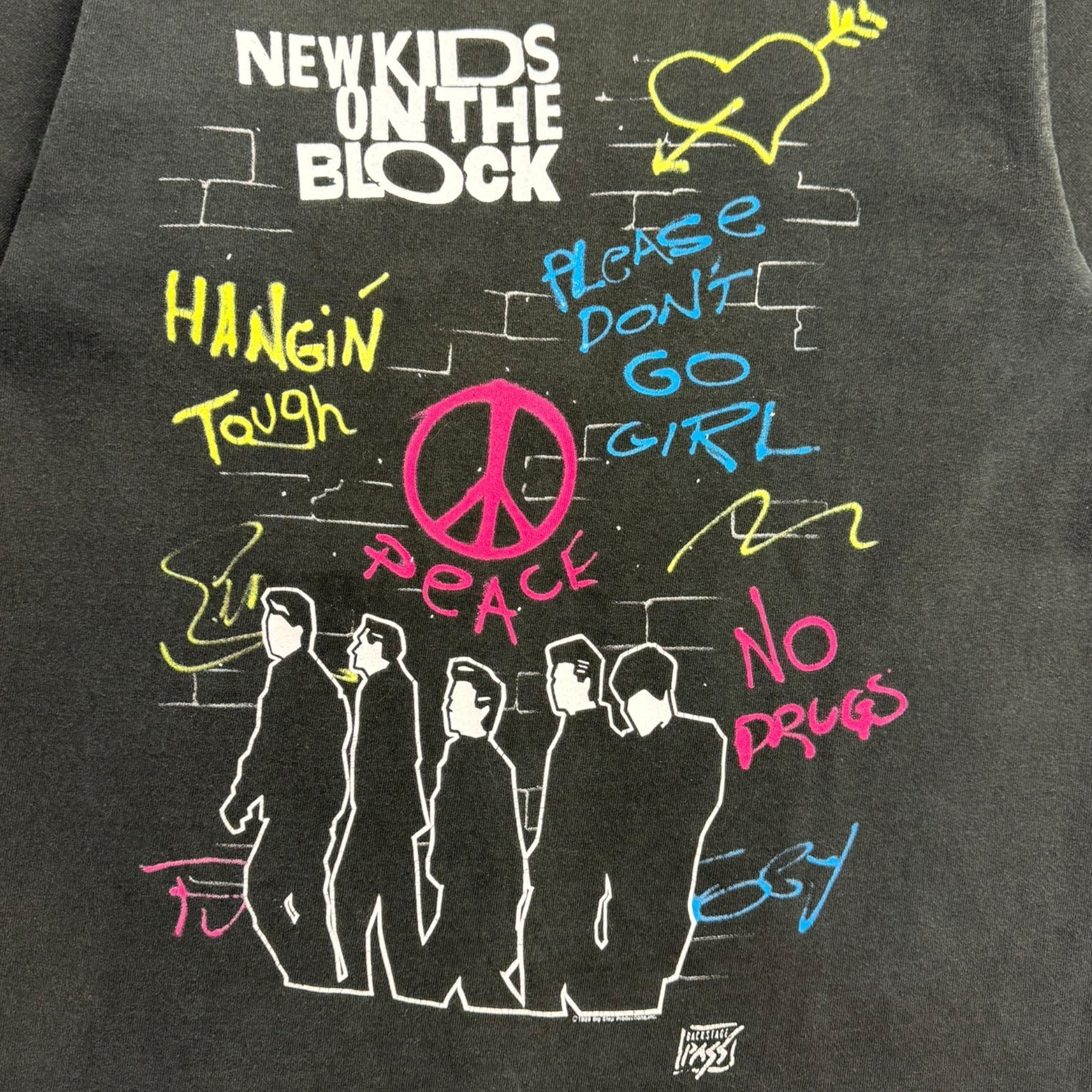 1989 New Kids On The Block Graffiti Tee Black