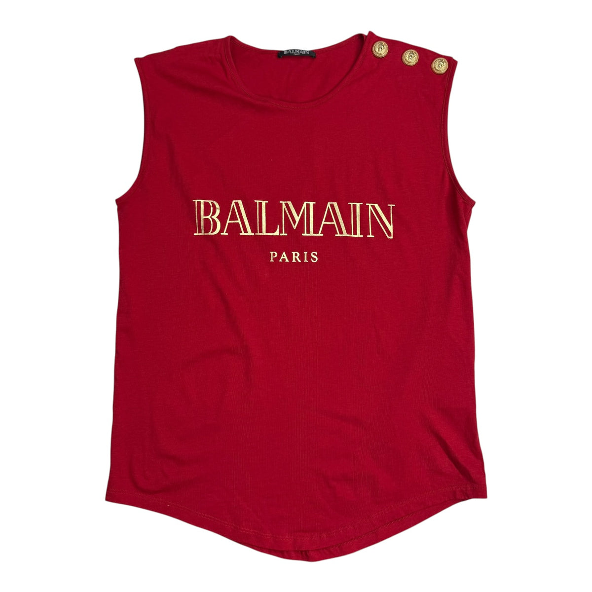 (W) Balmain Logo Print Tank Top Red