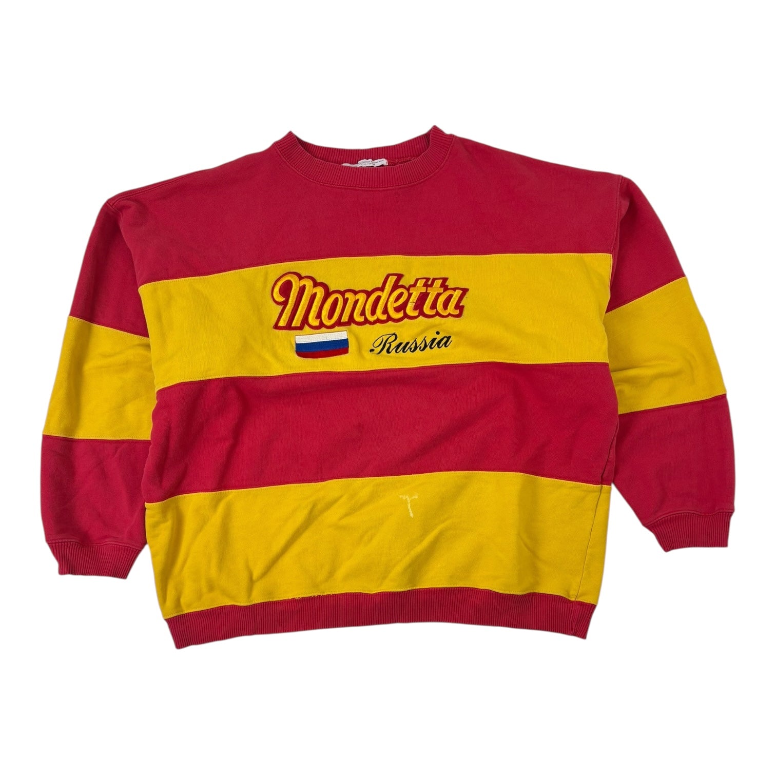 Vintage Mondetta Russia Striped Crewneck Red/Yellow