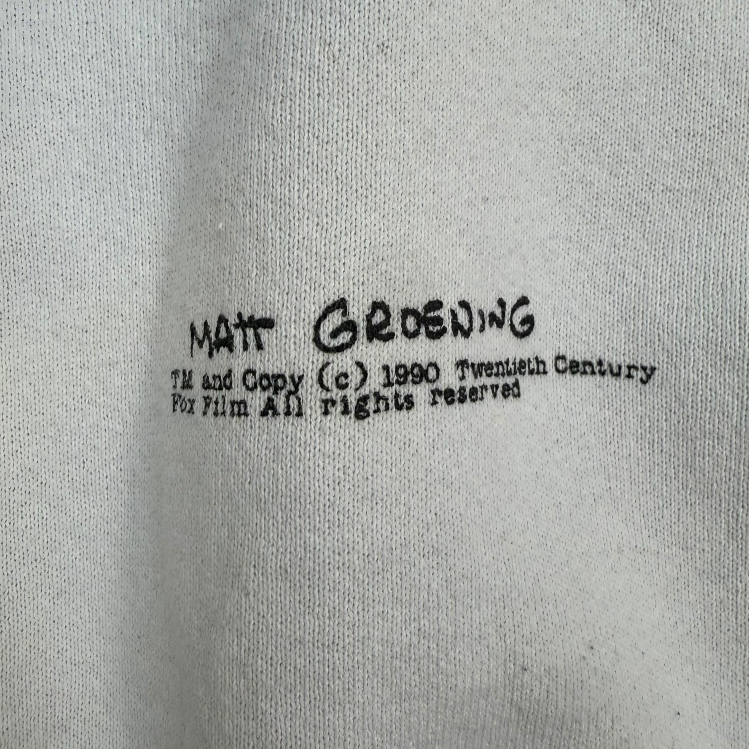 1990 The Simpsons ‘Nuclear Family’ Crewneck White